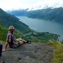 Sørfjorden seen from the summit of 464 meters high Hovden